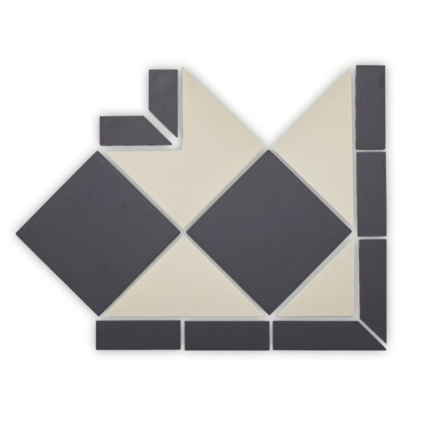 Geometric Sort/hvid hjørnestykke Geometric Sort/hvid hjørnestykke